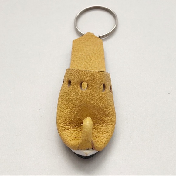 NEW Moroccan Golden Leather Babouche Slipper Key Chain - Picture 2 of 5